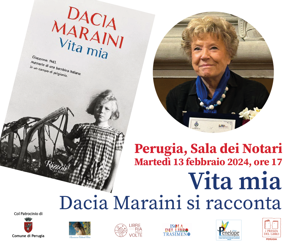 Il 13 febbraio alla Sala dei Notari Dacia Maraini e il suo ultimo libro –  Perugia.Comunica